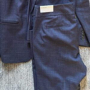 Ann Taylor Navy Plaid Suit Pants